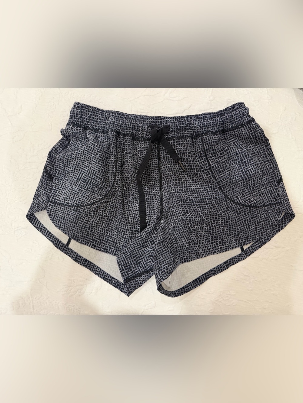 lululemon athletica Navy Grid-Pattern Athletic Shorts